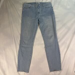 PAIGE Straight Distressed Denim‎ light Blue Jeans 32 Stretch